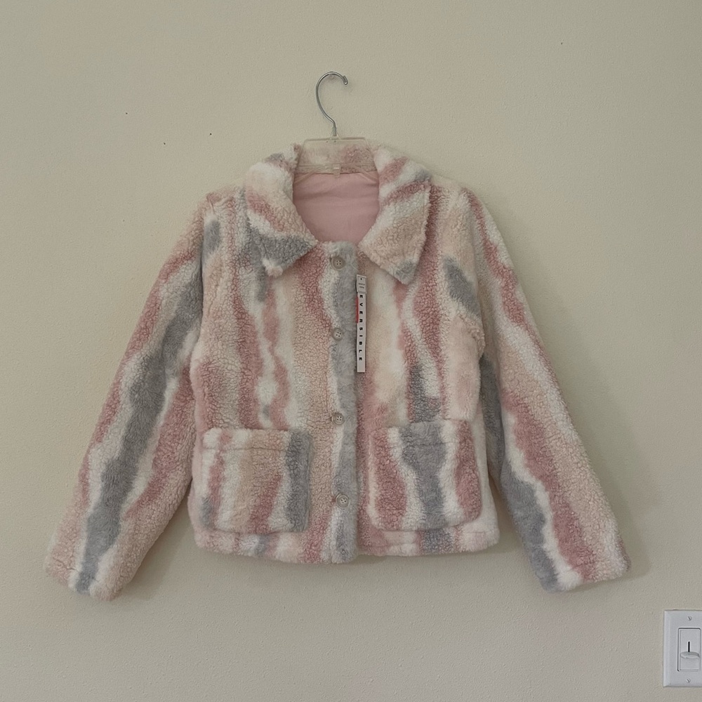 🌷 Rothschild Pink and Gray Kids Puffer Jacket #11